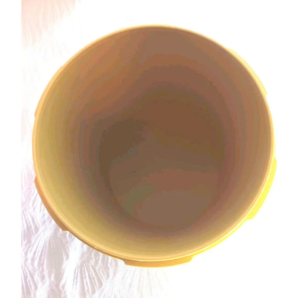 Vtg TUPPERWARE COOKIES Canister Servalier Sunburst Lid Yellow Harvest Gold 1970s